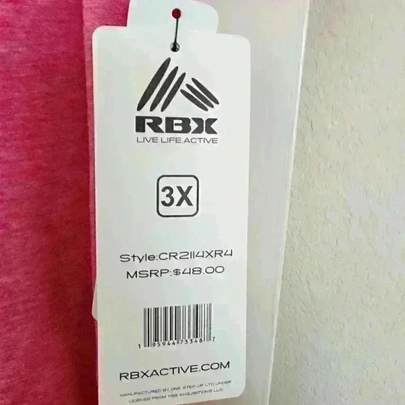 NWT RBX Women's Plus Activewear Short Sleeve Pink Top 3X Workout Exercise - Picture 5 of 7